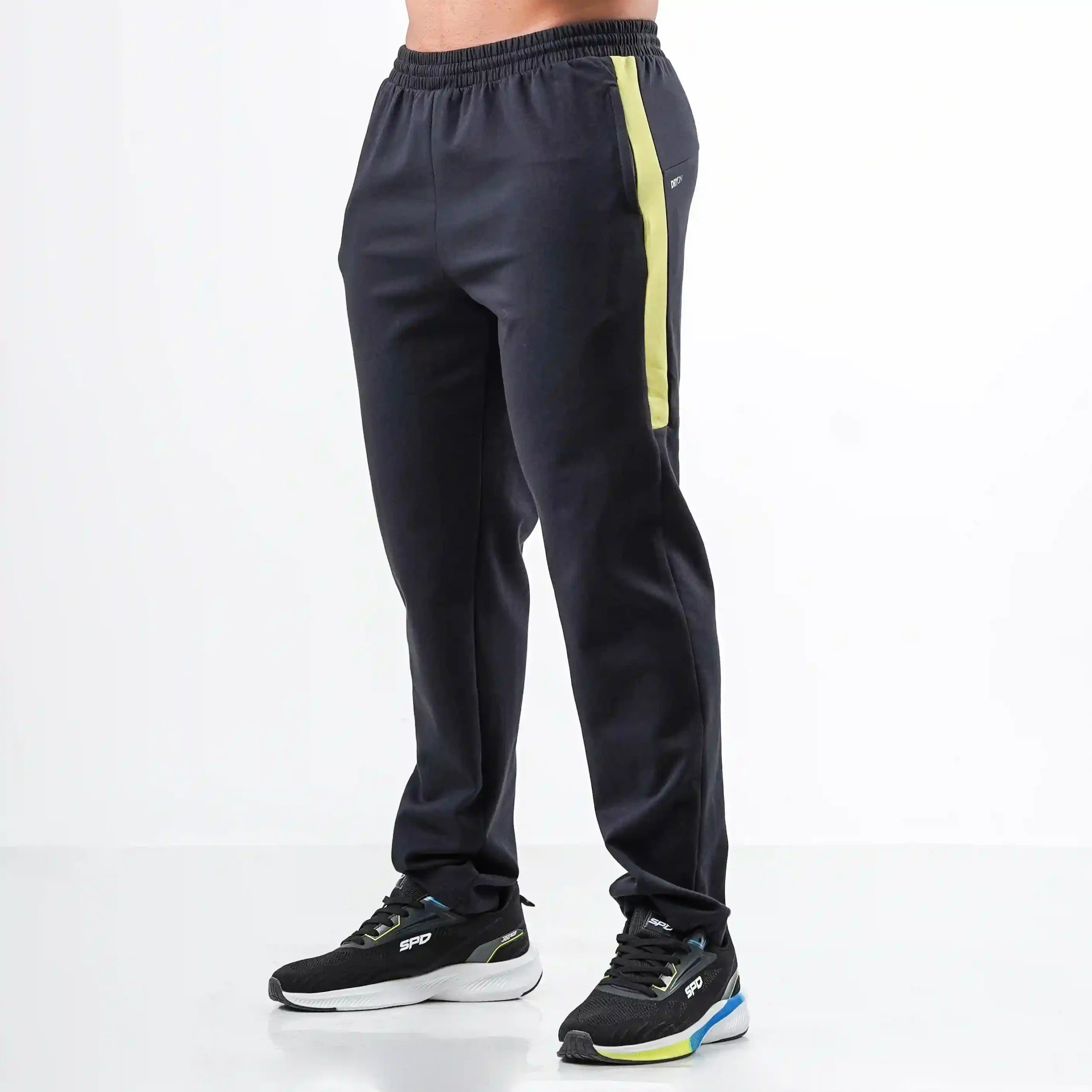 TRACK PANT GREEN STRIPE - BLACK
