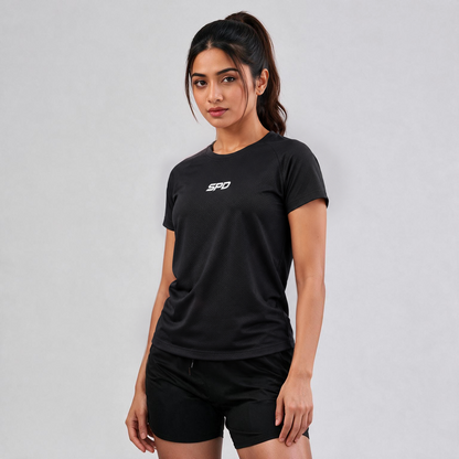 ÉLAN Black Women's Performance Tee