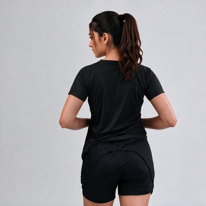 ÉLAN Black Women's Performance Tee