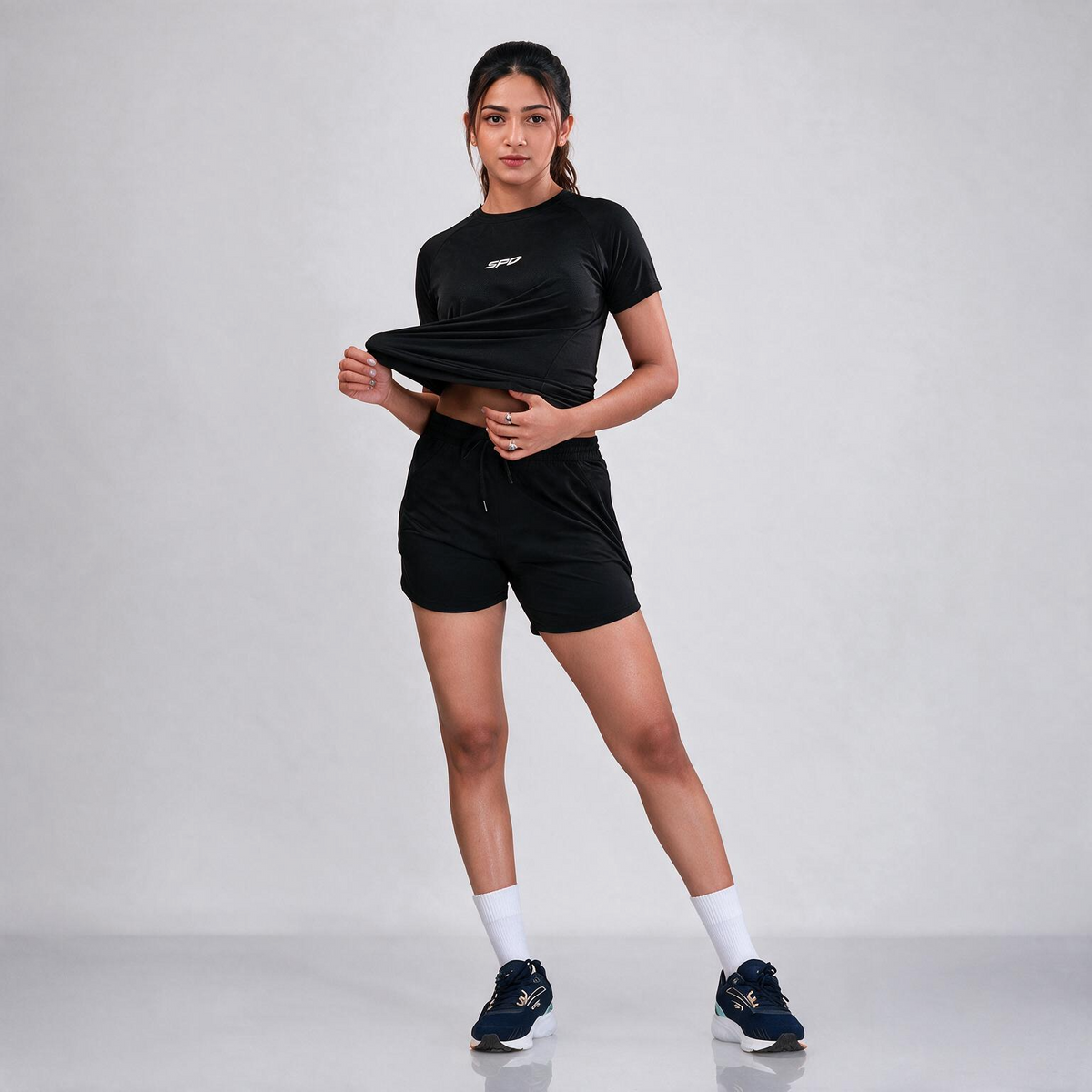 ÉLAN Black Women's Performance Tee